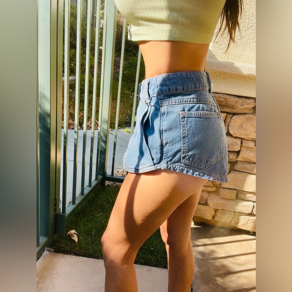 Free People  Women's Blue We The Free Prince Street  Micro Denim Shorts - Picture 7 of 16